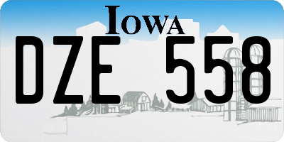 IA license plate DZE558
