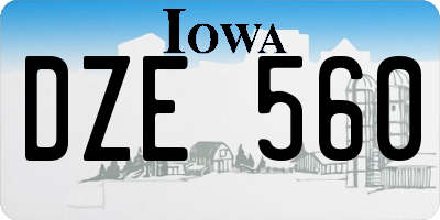 IA license plate DZE560