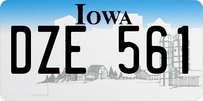 IA license plate DZE561