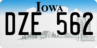 IA license plate DZE562