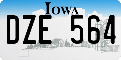 IA license plate DZE564