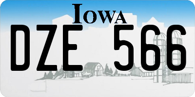 IA license plate DZE566