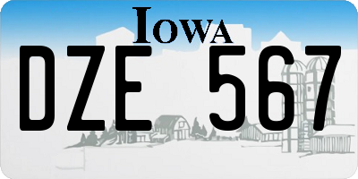 IA license plate DZE567