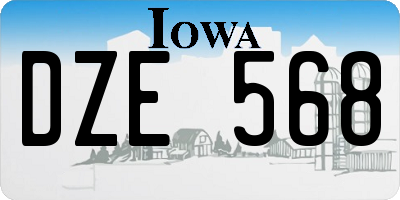 IA license plate DZE568