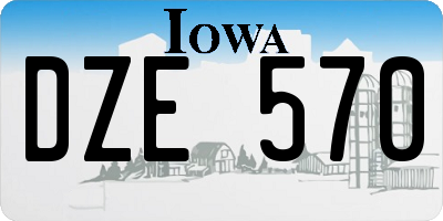 IA license plate DZE570