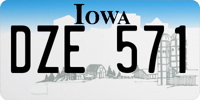 IA license plate DZE571