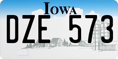 IA license plate DZE573