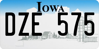IA license plate DZE575