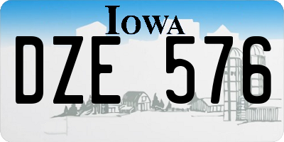 IA license plate DZE576