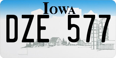 IA license plate DZE577