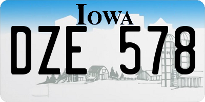 IA license plate DZE578