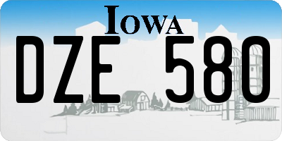 IA license plate DZE580