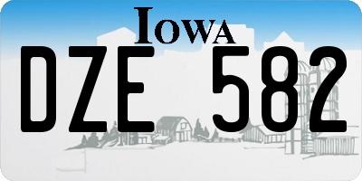 IA license plate DZE582