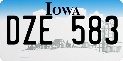 IA license plate DZE583