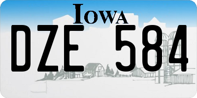 IA license plate DZE584