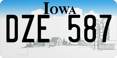 IA license plate DZE587