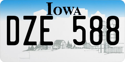 IA license plate DZE588