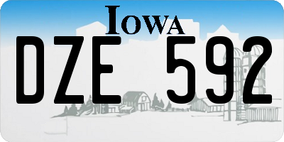 IA license plate DZE592