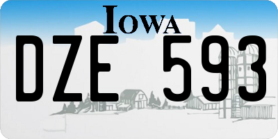 IA license plate DZE593