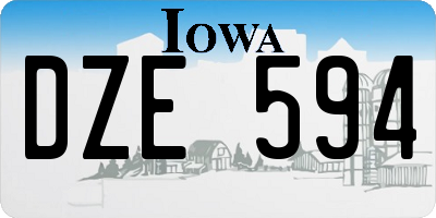 IA license plate DZE594