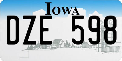 IA license plate DZE598