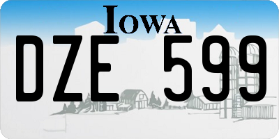 IA license plate DZE599
