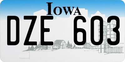 IA license plate DZE603