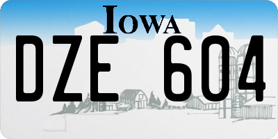 IA license plate DZE604