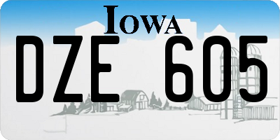 IA license plate DZE605