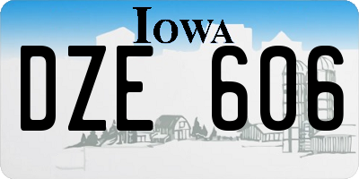 IA license plate DZE606