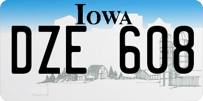 IA license plate DZE608