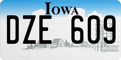 IA license plate DZE609