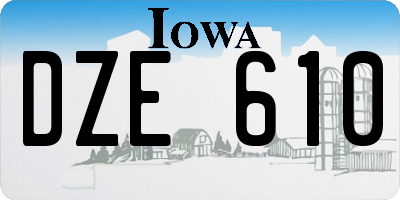 IA license plate DZE610