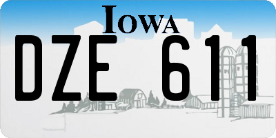 IA license plate DZE611