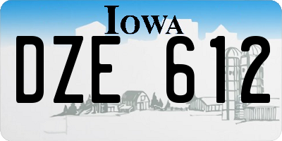 IA license plate DZE612
