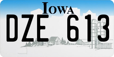 IA license plate DZE613