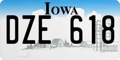 IA license plate DZE618