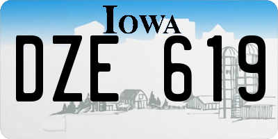 IA license plate DZE619