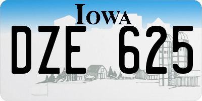 IA license plate DZE625