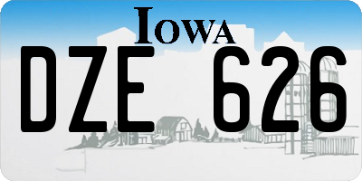 IA license plate DZE626