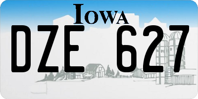 IA license plate DZE627