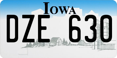 IA license plate DZE630