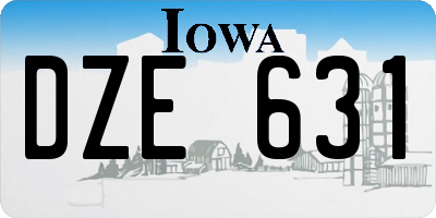 IA license plate DZE631