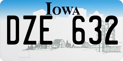 IA license plate DZE632