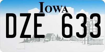 IA license plate DZE633