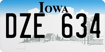 IA license plate DZE634