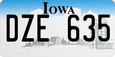 IA license plate DZE635