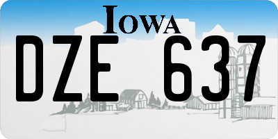 IA license plate DZE637