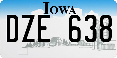 IA license plate DZE638