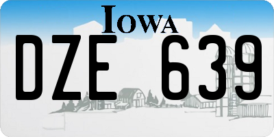 IA license plate DZE639